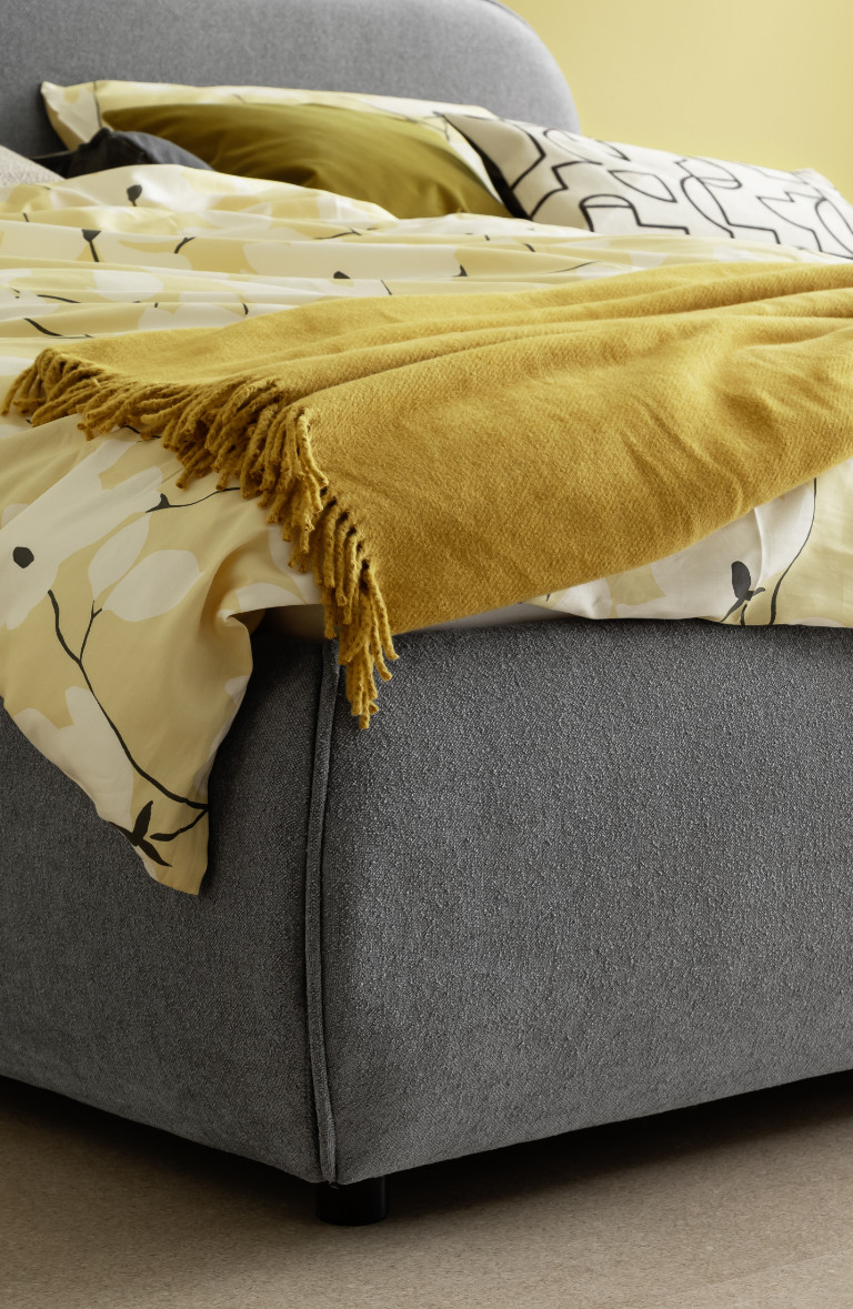 graues Polsterbett SCHOENER_WOHNEN_Kollektion_Polsterbetten
