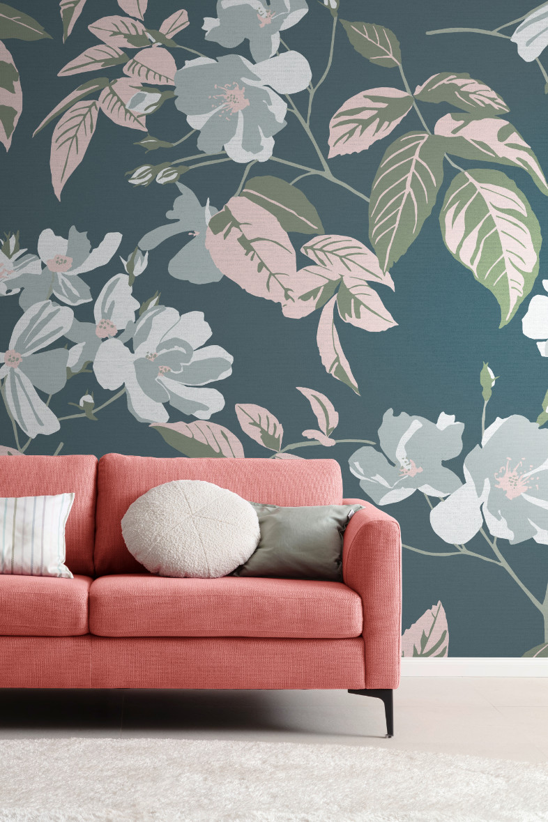 Digitaltapete Flowers blau SCHOENER-WOHNEN-8 Ideen für den Frühling