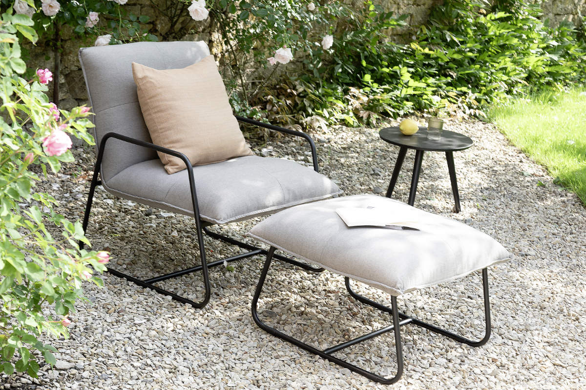Outdoor-Sessel FONTEIN mit passendem Hocker SCHÖNER-WOHNEN-Outdoor-Sessel