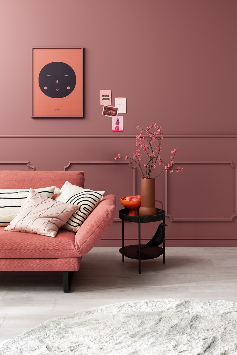 Rosenrotes Wohnzimmer SCHÖNER WOHNEN-Farbe