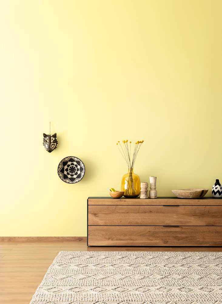 Gelbe Wandfarbe im Raum SCHÖNER WOHNEN-Designfarben
