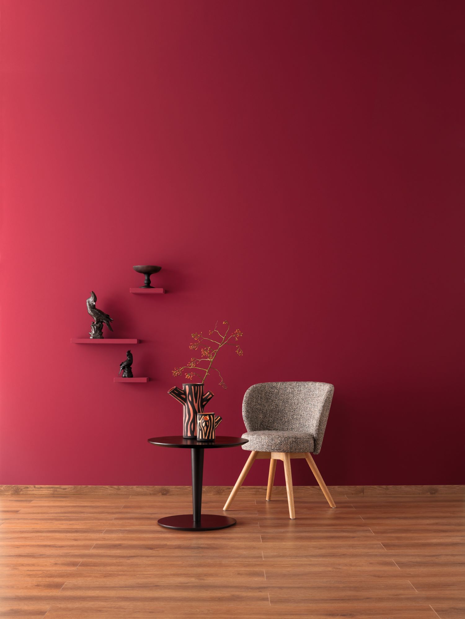 Gemütliches Zimmer mit wärmender Wandfarbe SCHÖNER WOHNEN-Designfarbe