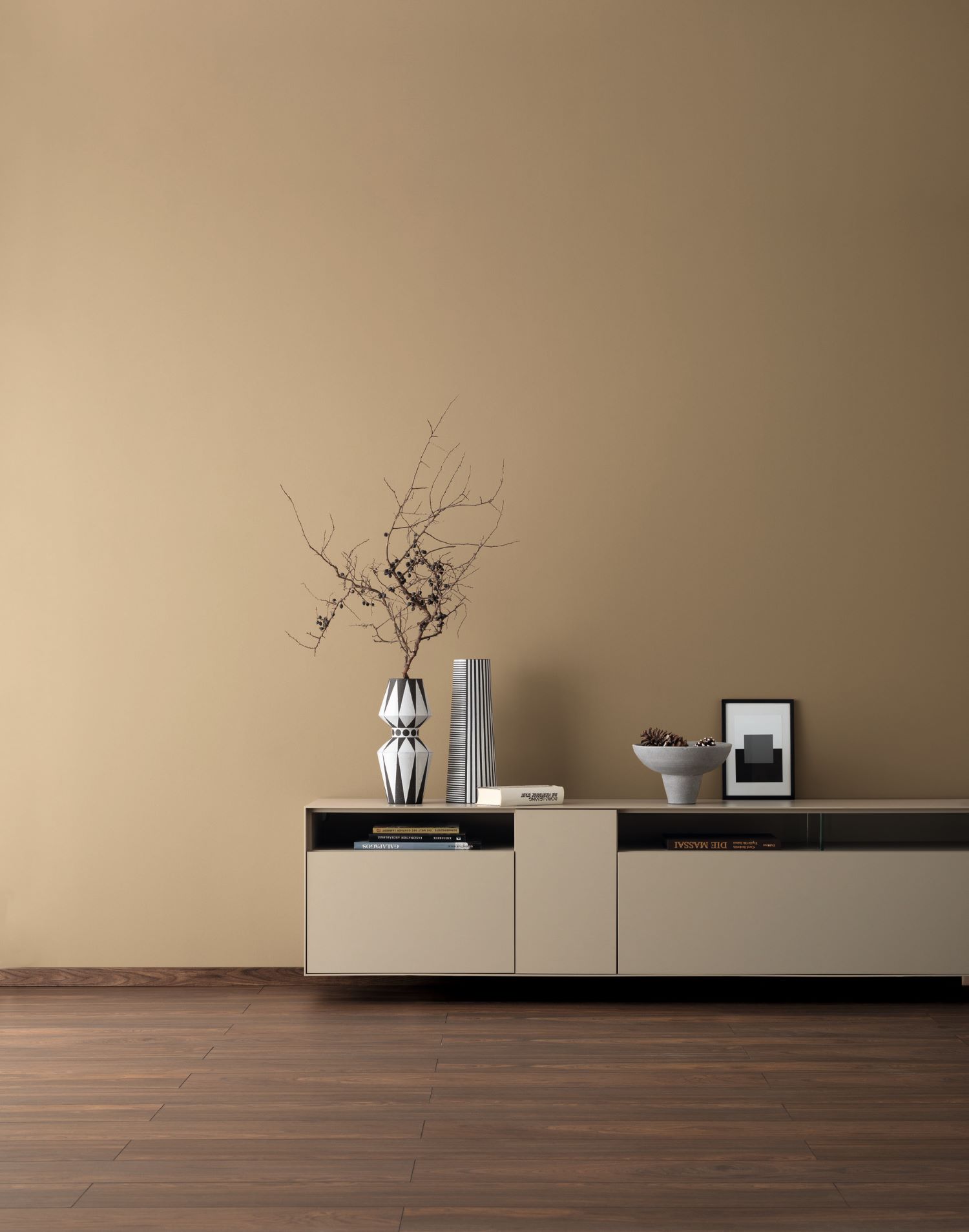 Gemütliches Wohnzimmer in warmen Erdtönen SCHÖNER WOHNEN-Designfarbe