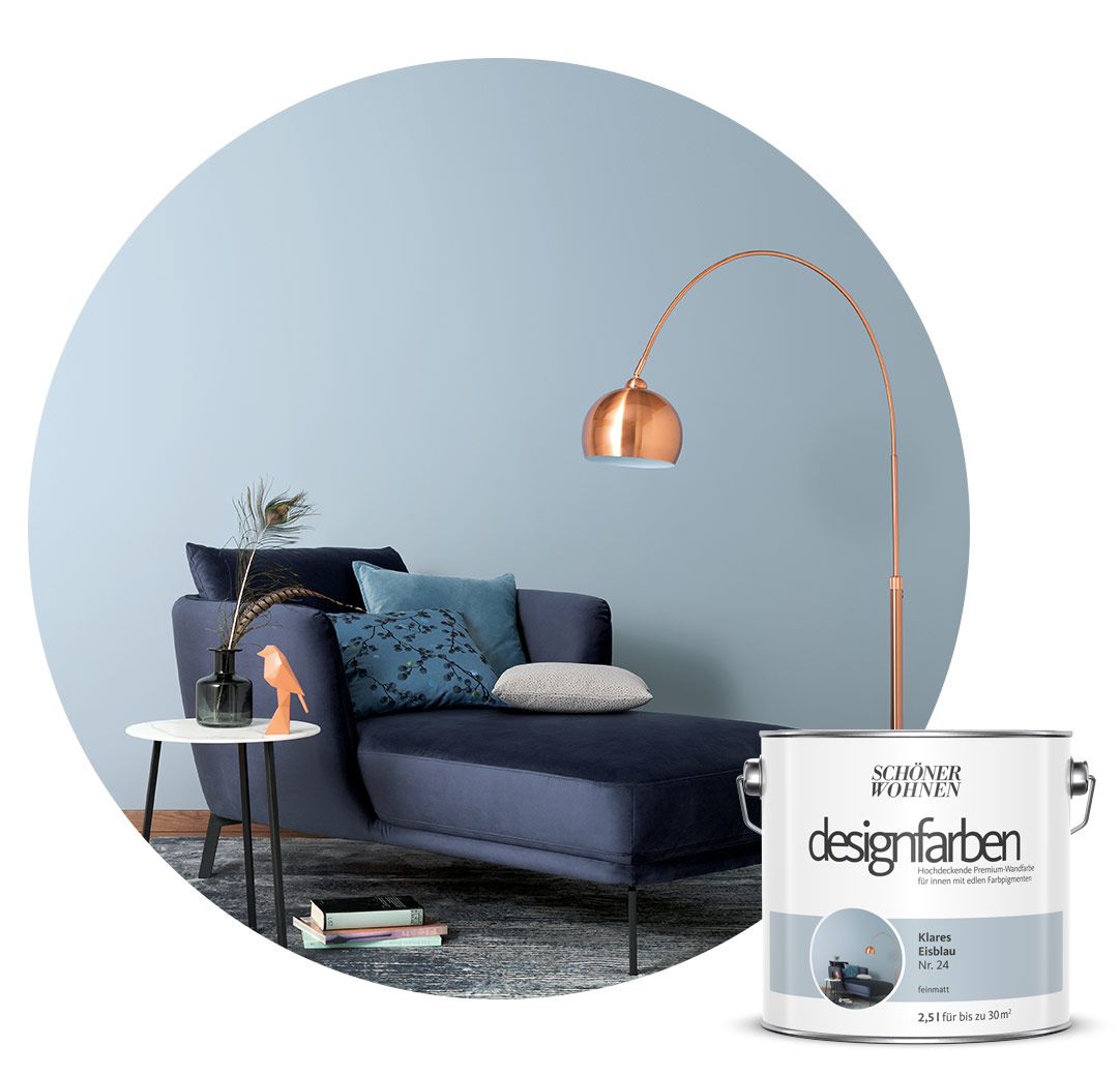Hellblaues Zimmer in Designfarbe SCHÖNER WOHNEN-Designfarbe