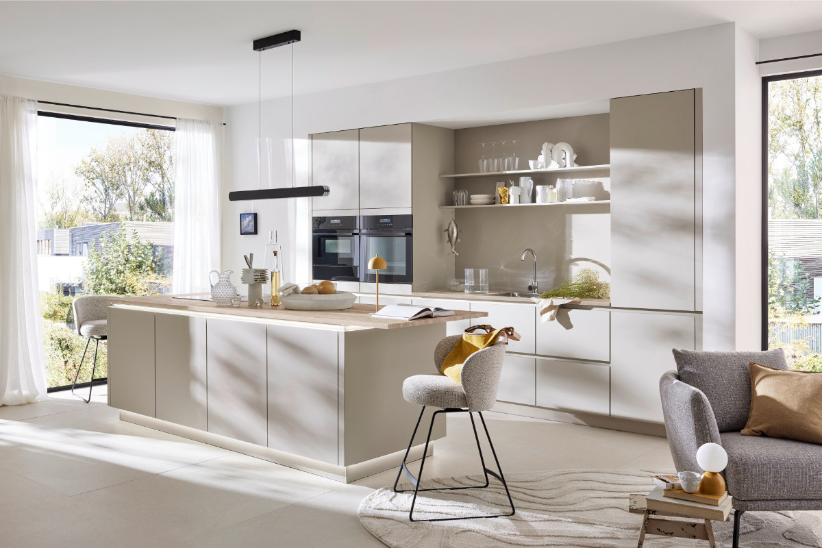 Tenda A Pacchetto Schöner Wohnen Con Passanti Nascosti: Effetto Lino Trasparente, 250x130 Cm, Beige, 100% Poliestere