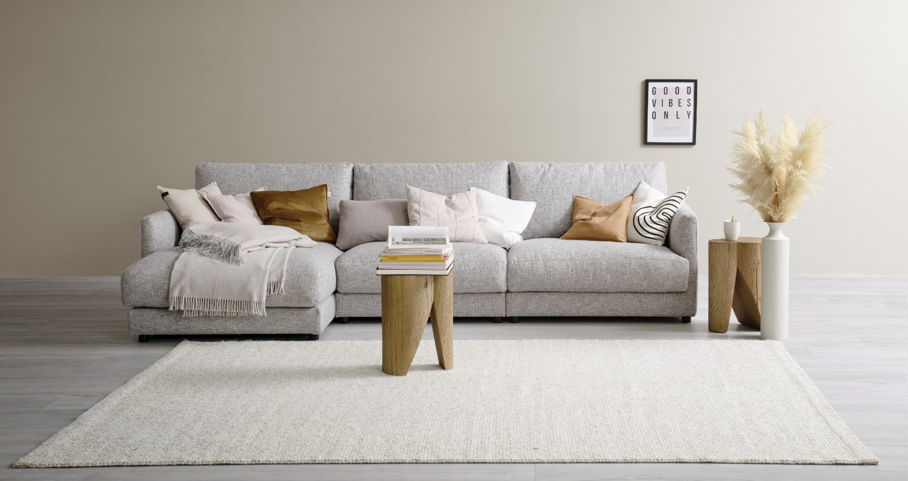 Sofa mit Longchair GARBO im Boho-Stil SCHÖNER WOHNEN-Sofas