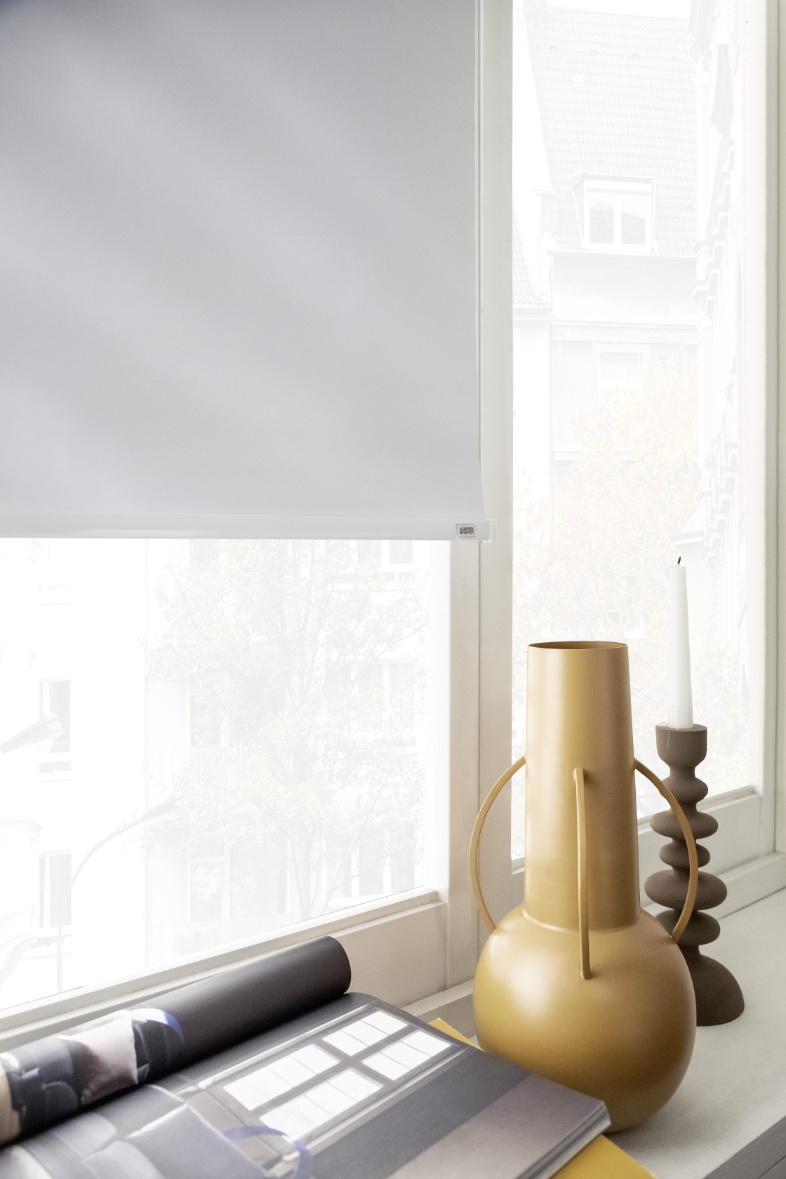 Weißes Rollo am Fenster SCHÖNER WOHNEN-Sichtschutz