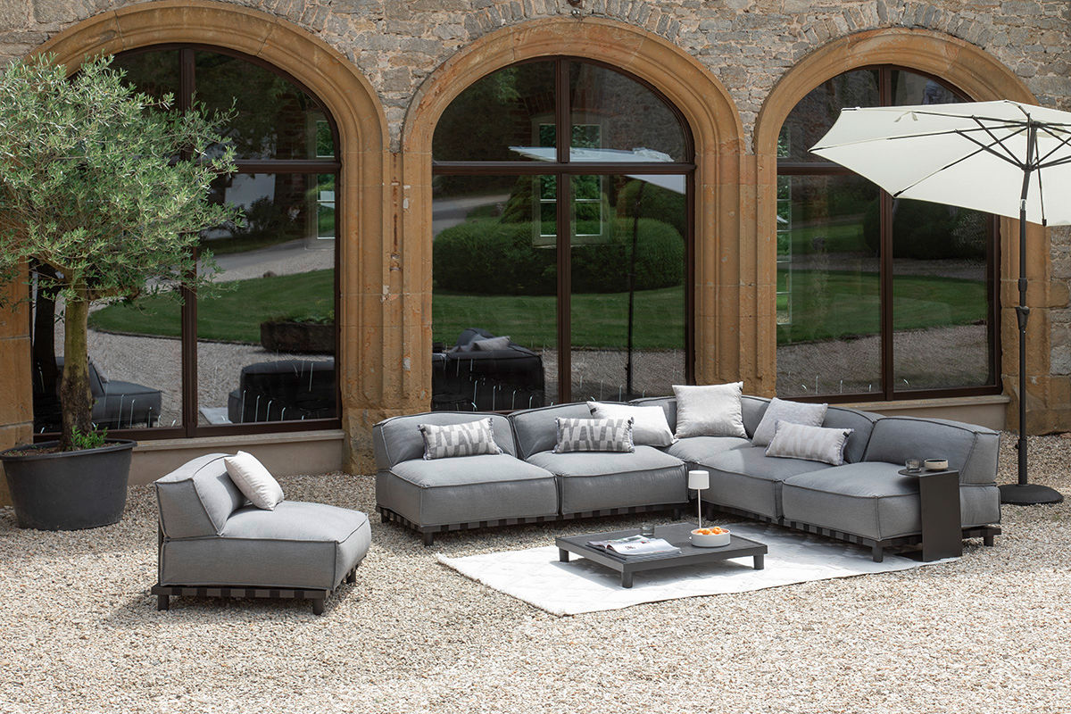 Outdoor-Lounge VLIELAND mit Tisch und Sonnenschirm SAVANETA SCHÖNER WOHNEN-Outdoor