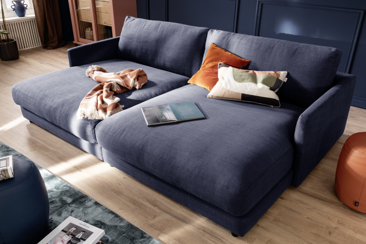 Sofa Garbo mit Longchair in grauem Cordstoff SCHÖNER WOHNEN-Sofas