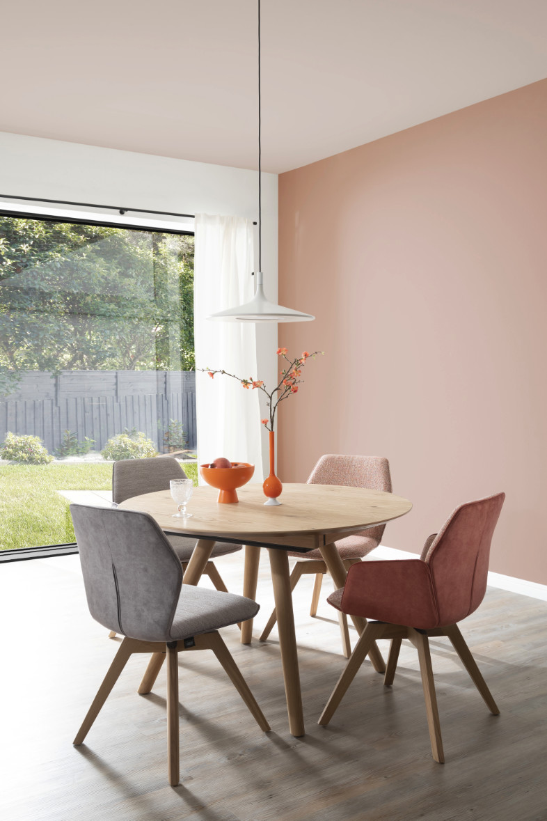 Esszimmer mit rosa Wand SCHÖNER WOHNEN-Esszimmer