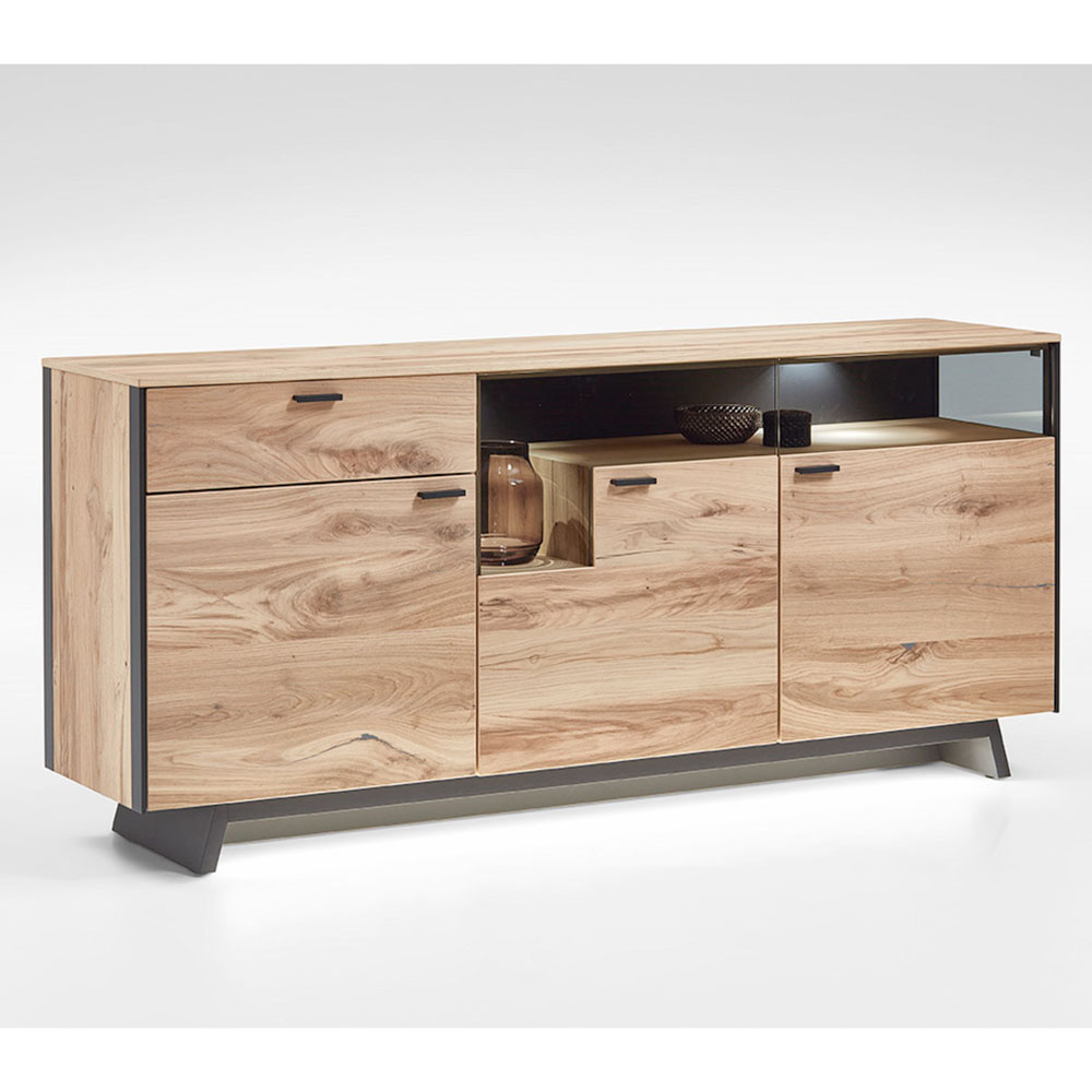 Sideboard aus Eiche mit Glas