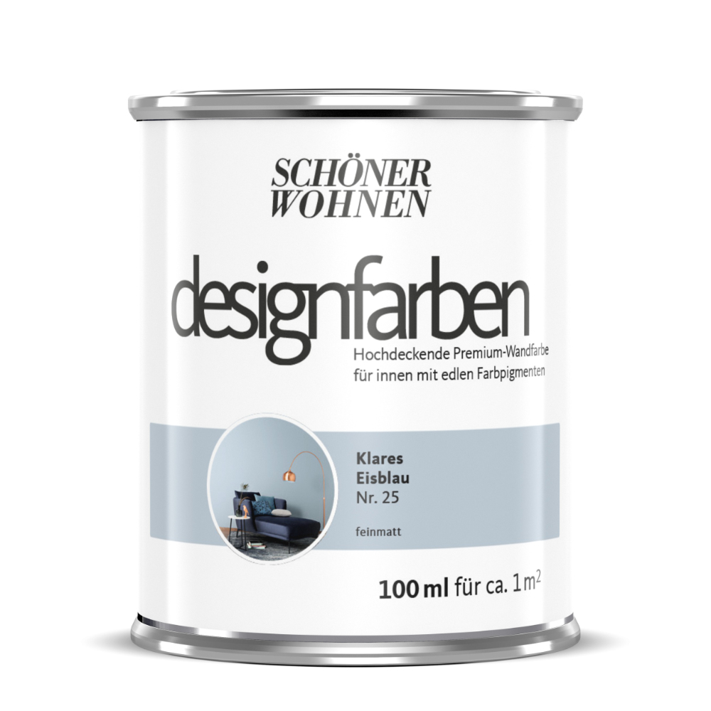 Designfarbe-Tester Klares Eisblau