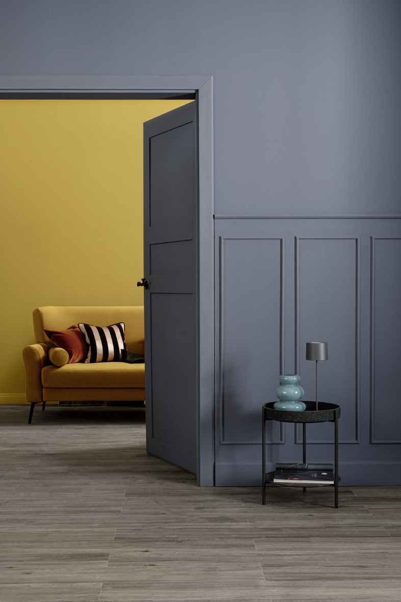 Farbkombination an der Wand: Gelb und Blau SCHÖNER WOHNEN-Kollektion Farbe Gelb