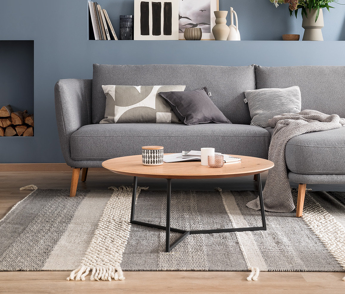 Couchtisch mit Holzplatte im Wohnzimmer SCHÖNER WOHNEN-Couchtisch