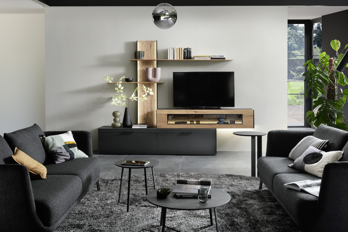 Wohnwand Yoris mit passenden Couchtischen SCHÖNER WOHNEN-Programm Yoris