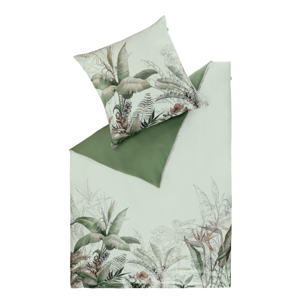 SCHOENER_WOHNEN-Bettwäsche Tropical-grün-77330-090-135-200