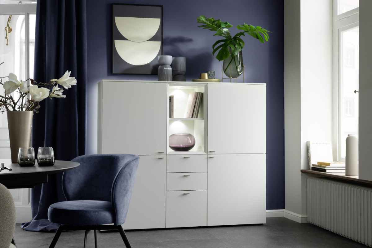 Highboard Mino in Lack weiß SCHÖNER WOHNEN-Mino High- und Sideboards