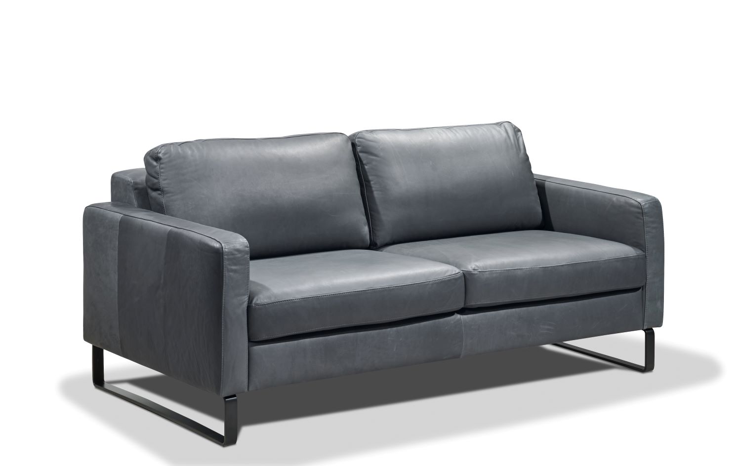 Ledersofa mit schwarzer Metallkufe SCHÖNER WOHNEN-Sofas